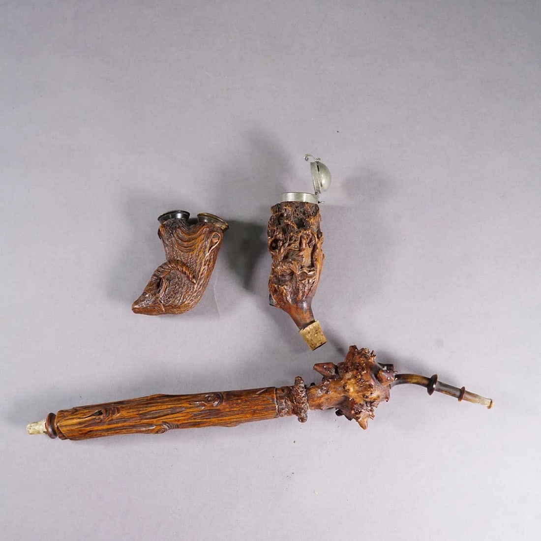 Carved Black Forest Tobacco Pipe, Germany Ca. 1900 - 9