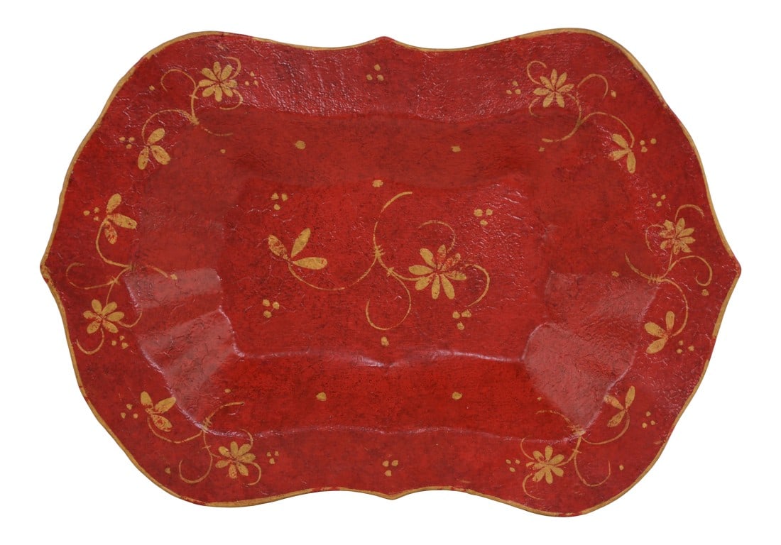 Vintage Hand-Painted Desktop Decoration Plate/Tray: Vintage hand-painted desktop decoration plate. Hand drawn vintage floral pattern. Has excellent decorative effects. Condition: Alterations: Original Condition Unaltered Imperfections: Some