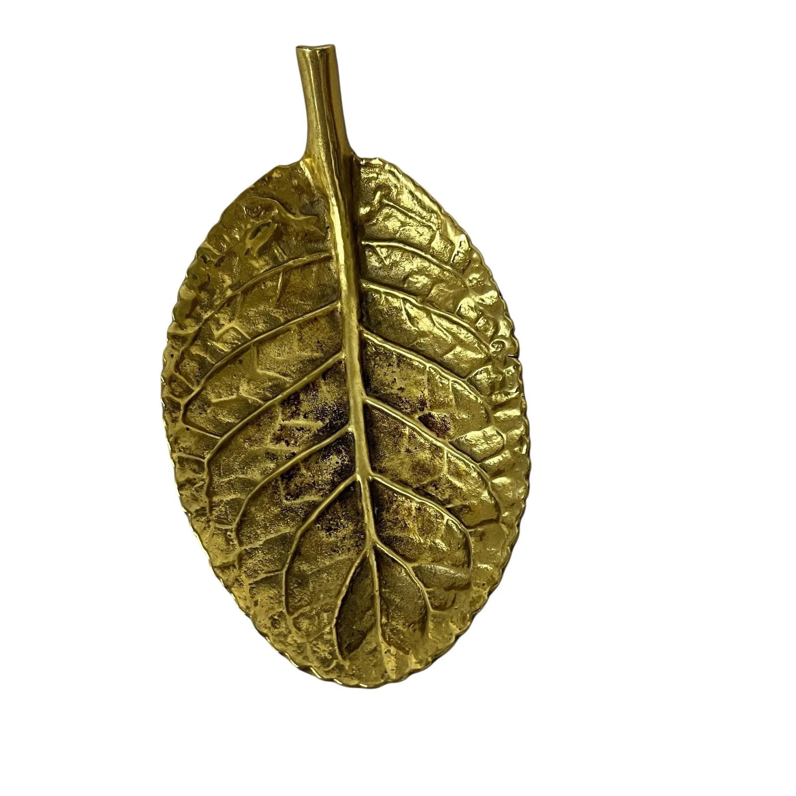 Vintage Virginia Metalcrafters Brass in Leaf Catchall - A Pair - 5