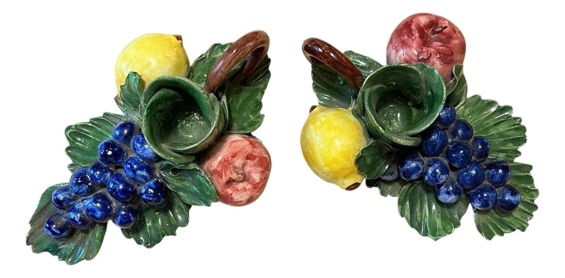 Early 20th Century Belfiore Collection Capodimonte Candlestick Holder Made in Italy - A Pair: Offering these antique early 20th century Belfiore Collection Capodimonte candlestick holders. Exceptional beauty for year round use. Made in Italy. No chips or cracks. Condition: Alterations: