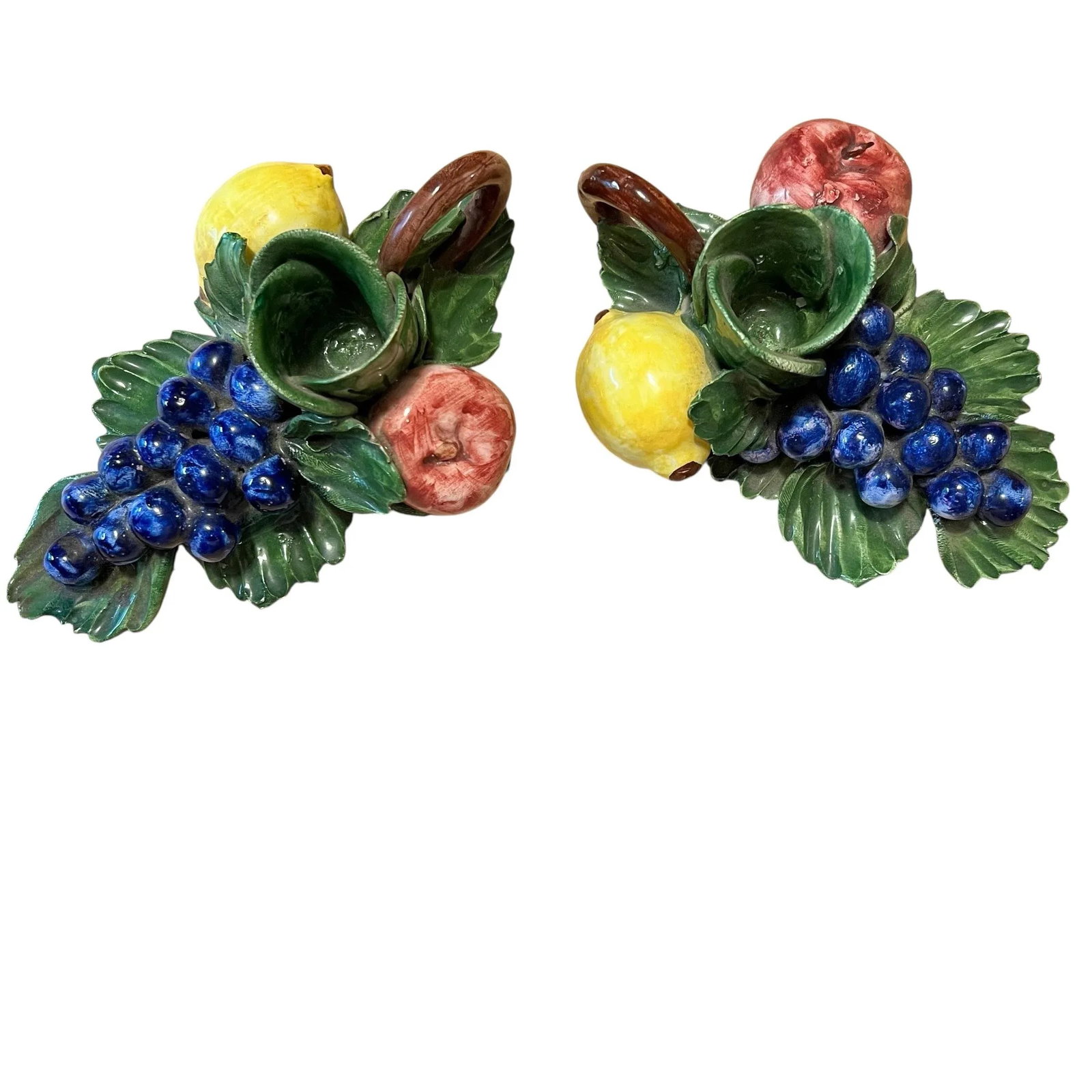Early 20th Century Belfiore Collection Capodimonte Candlestick Holder Made in Italy - A Pair - 2