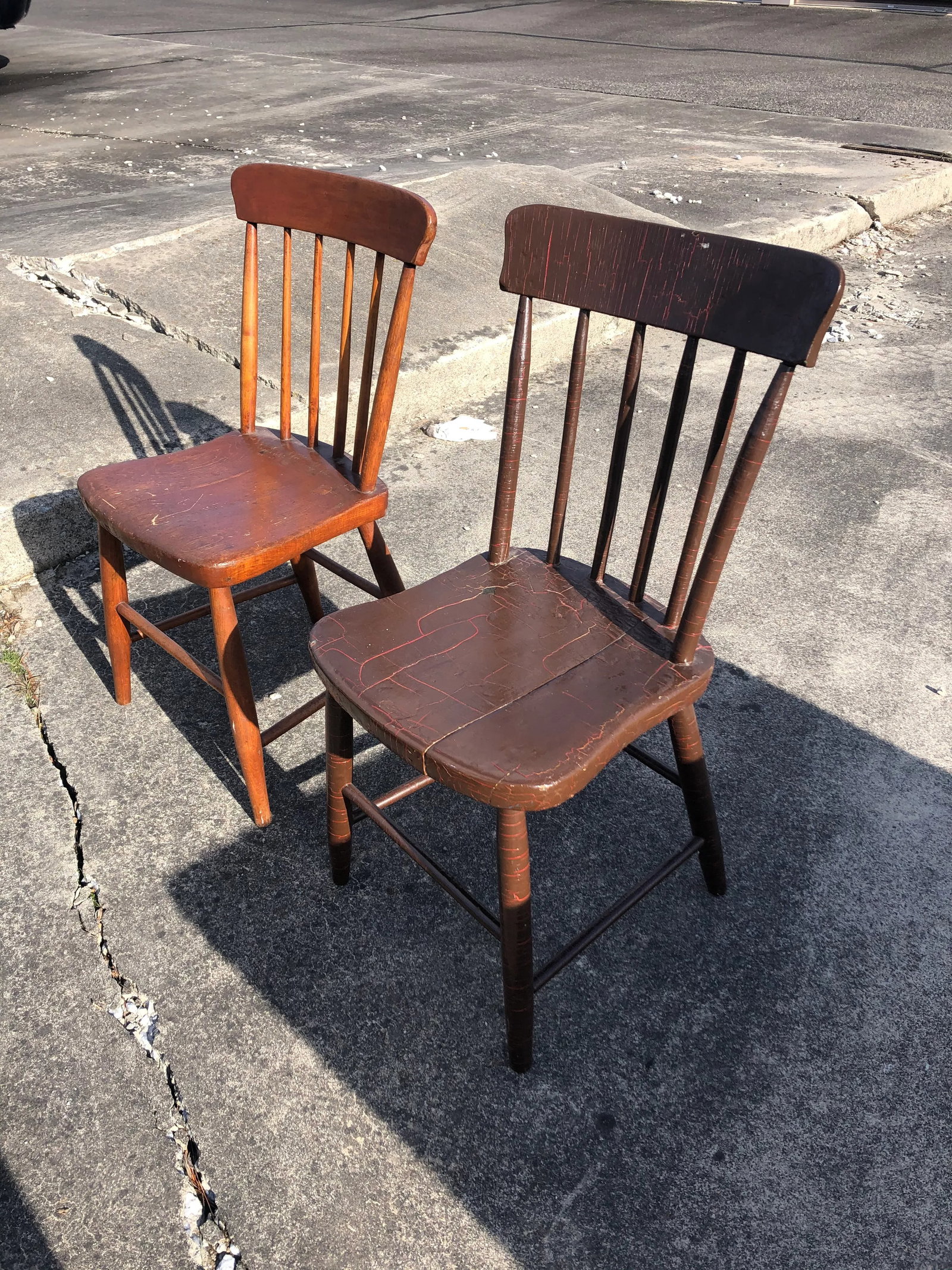 Vintage Rustic Schoolhouse Chairs - a Pair - 10