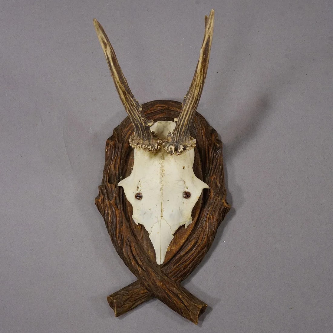 Antique Deer Trophy on Carved Plaque, Germany 1942 - 4