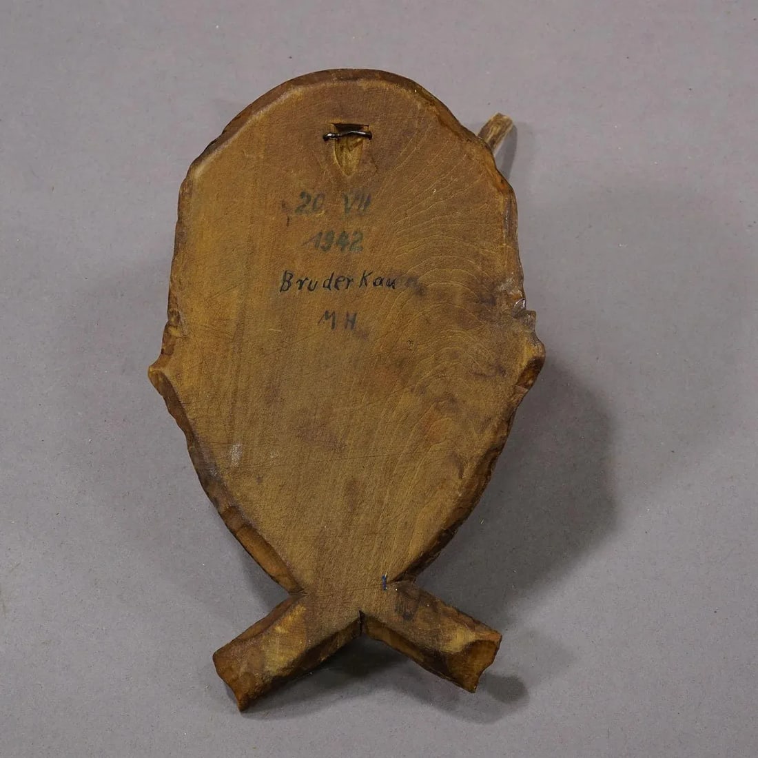 Antique Deer Trophy on Carved Plaque, Germany 1942 - 5