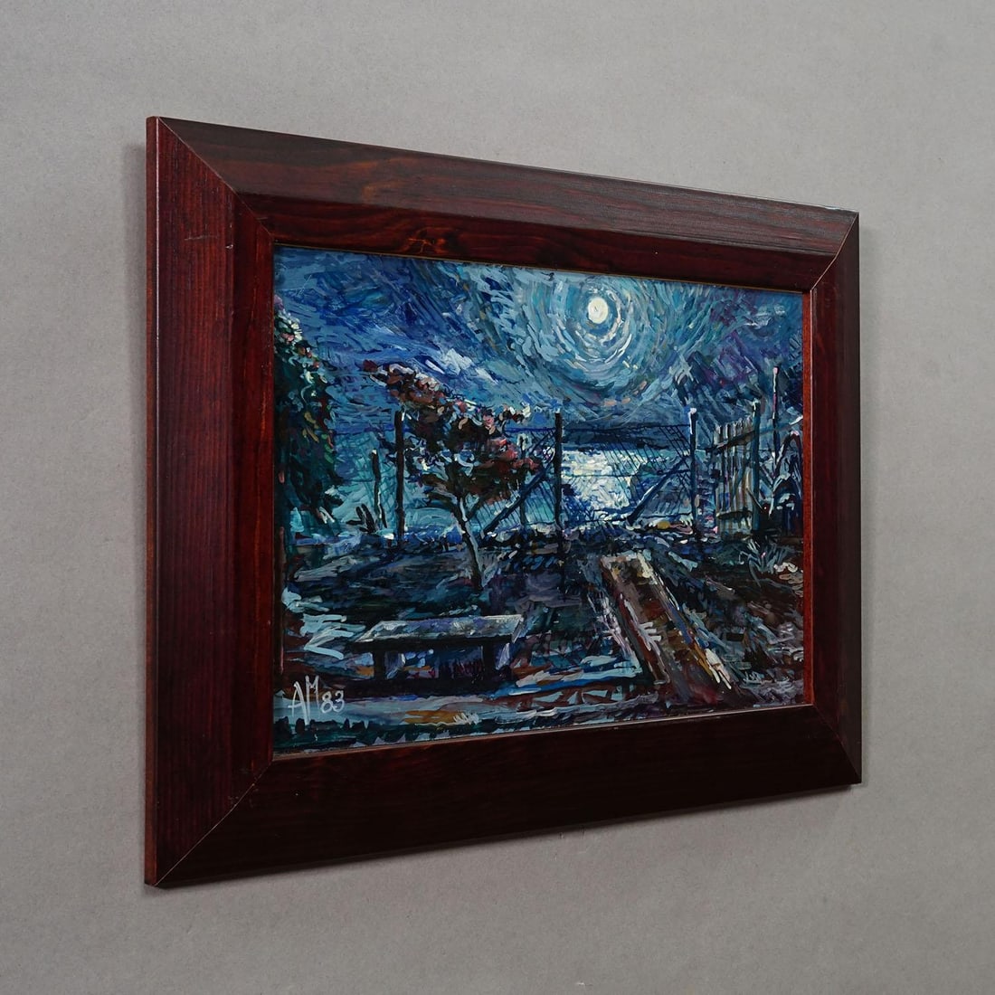 Impressionist Style Oil Painting Moonlight Scene, 1983 – Alexander Michael - 2