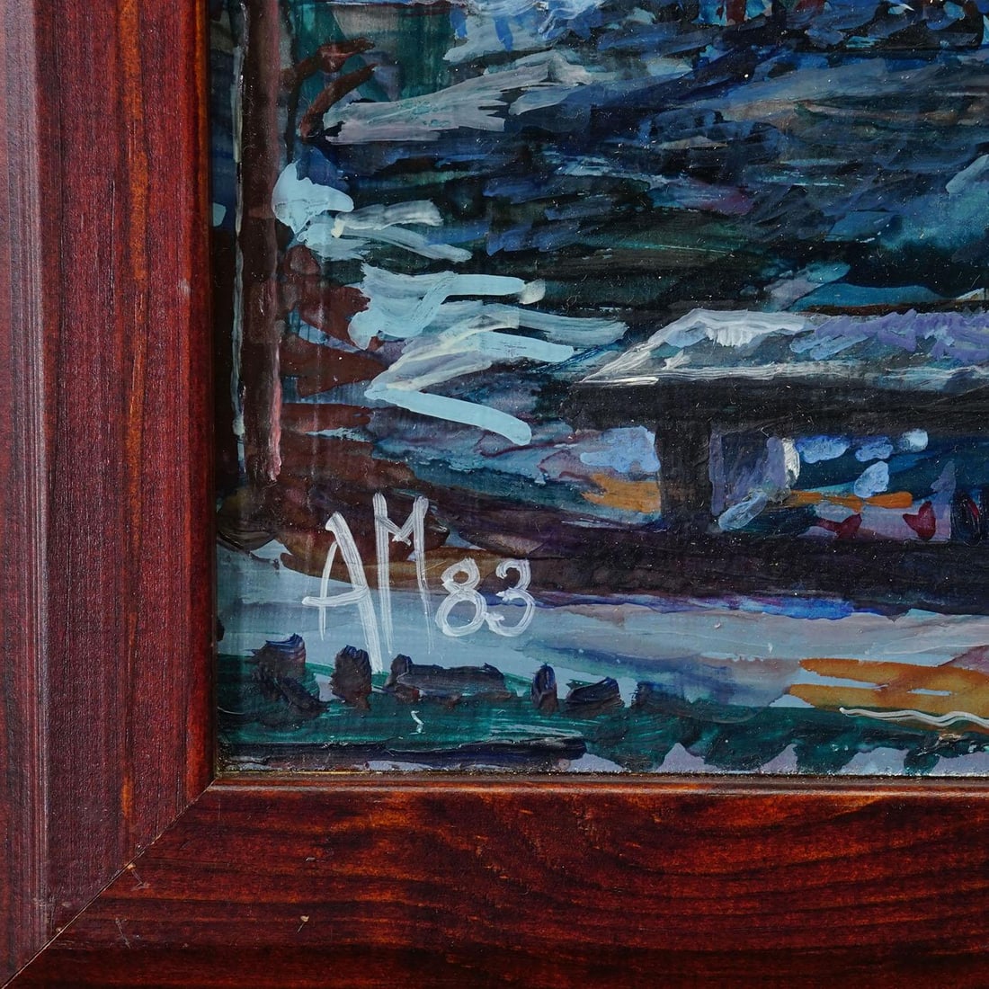 Impressionist Style Oil Painting Moonlight Scene, 1983 – Alexander Michael - 3