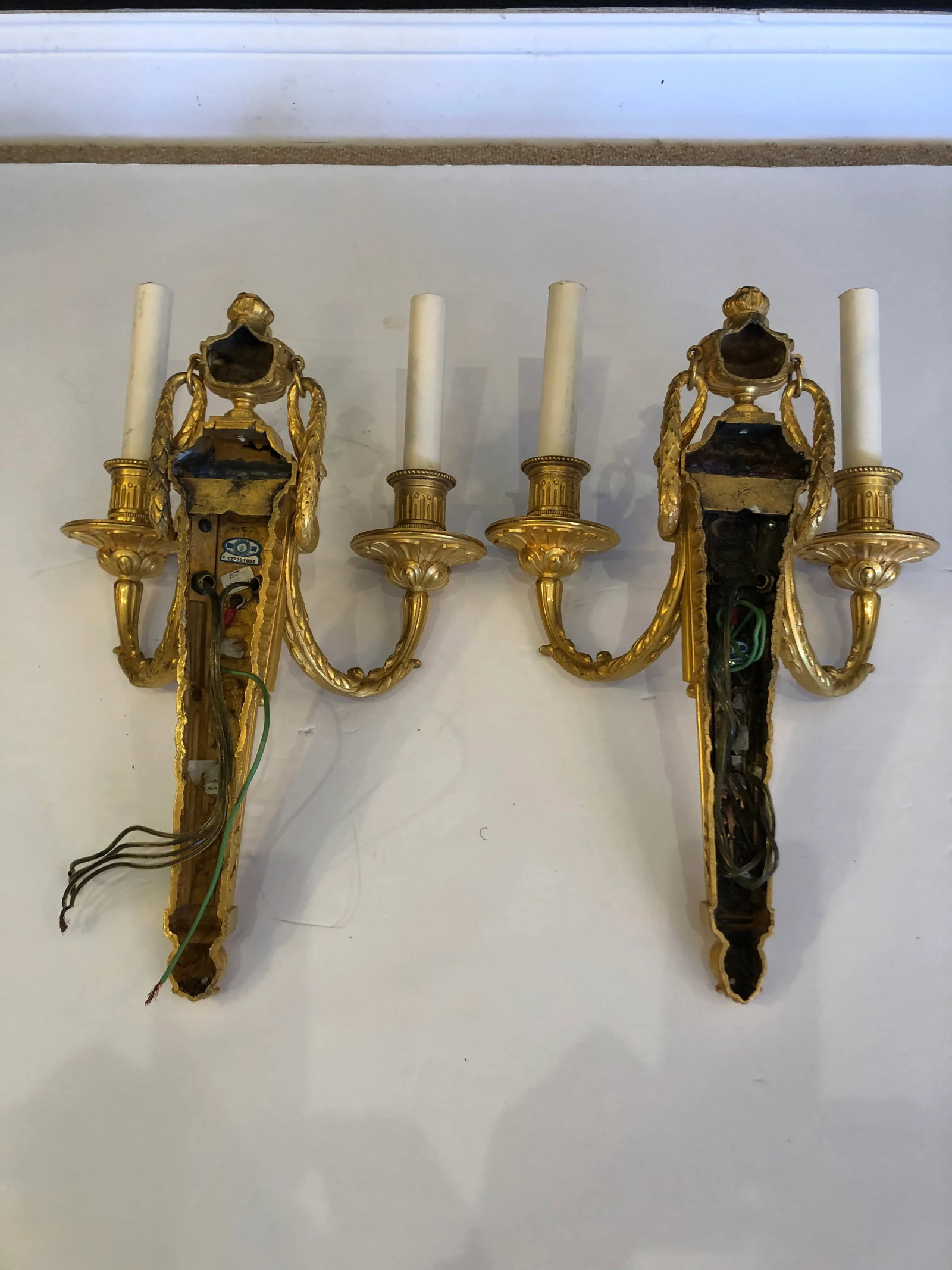 Dore Gilt Bronze Regency Style Sconces by Caldwell -A Pair - 10