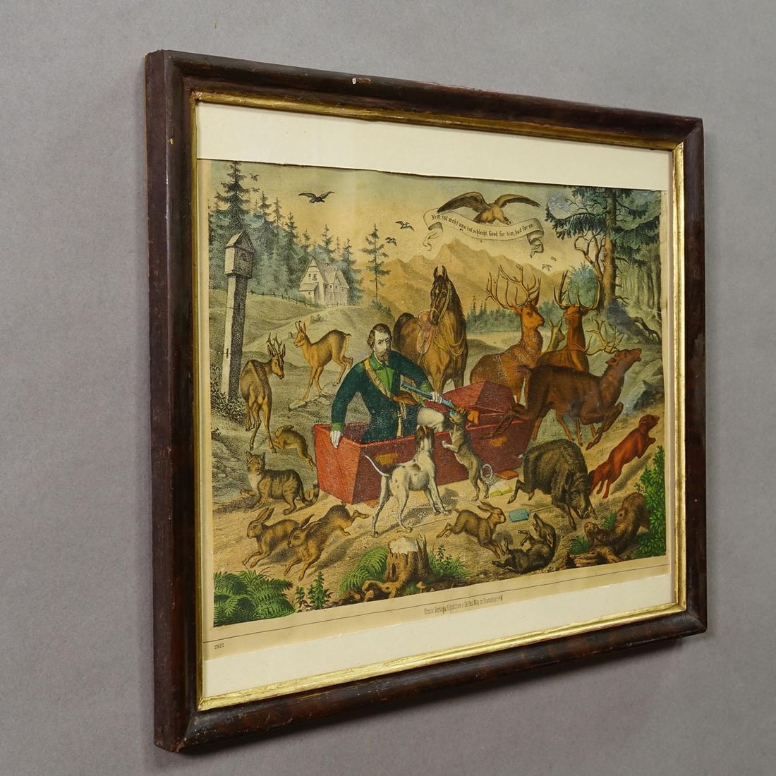 Antique Print 'The Hunter's Awakening', Germany Late 19th Century - 2