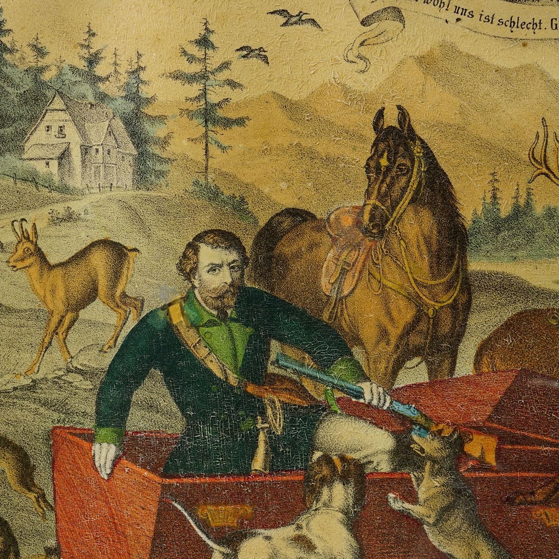 Antique Print 'The Hunter's Awakening', Germany Late 19th Century - 8