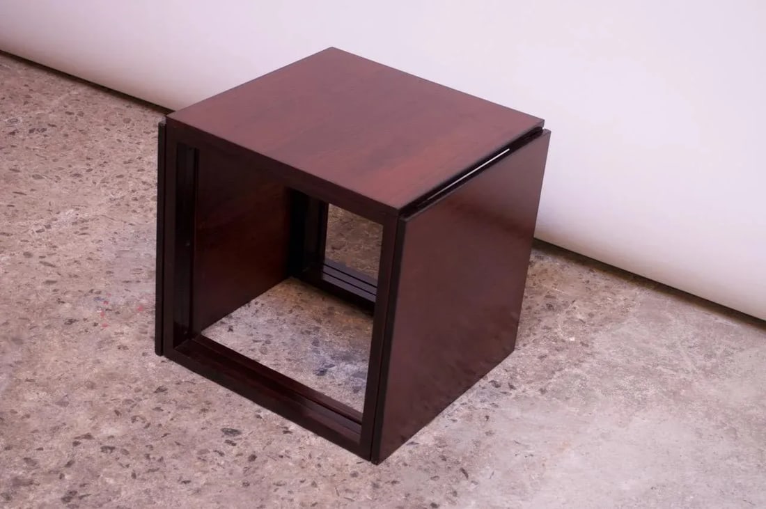 Kai Kristiansen Rosewood "Cube" of Three Interlocking Nesting Tables - 13