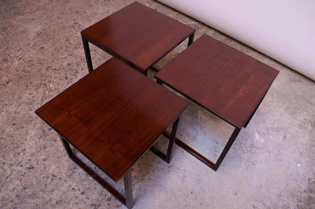 Kai Kristiansen Rosewood "Cube" of Three Interlocking Nesting Tables - 4