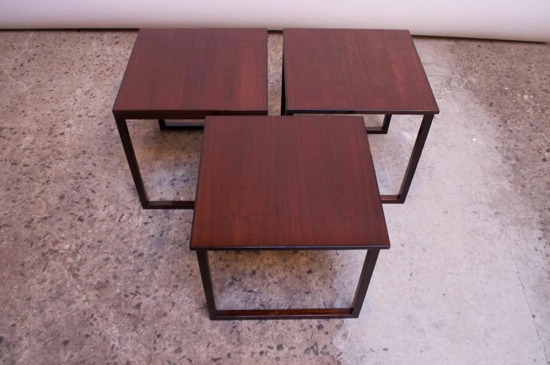 Kai Kristiansen Rosewood "Cube" of Three Interlocking Nesting Tables - 5