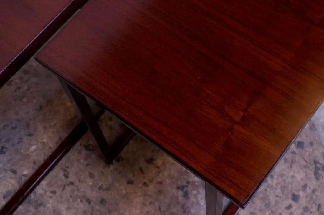 Kai Kristiansen Rosewood "Cube" of Three Interlocking Nesting Tables - 8