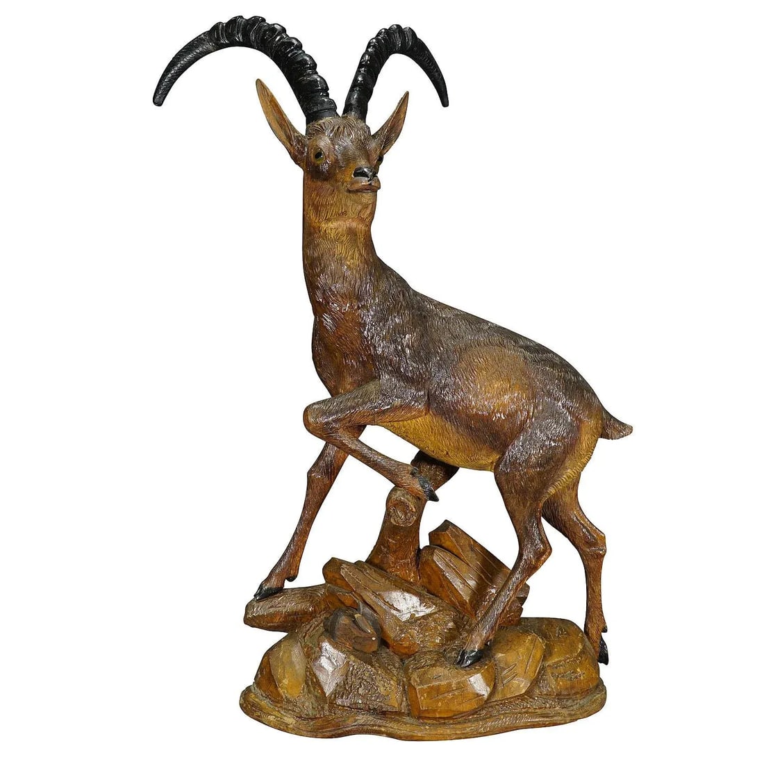 Large Black Forest Woodcarving Ibex Sculpture, Austria Ca. 1920 - 10