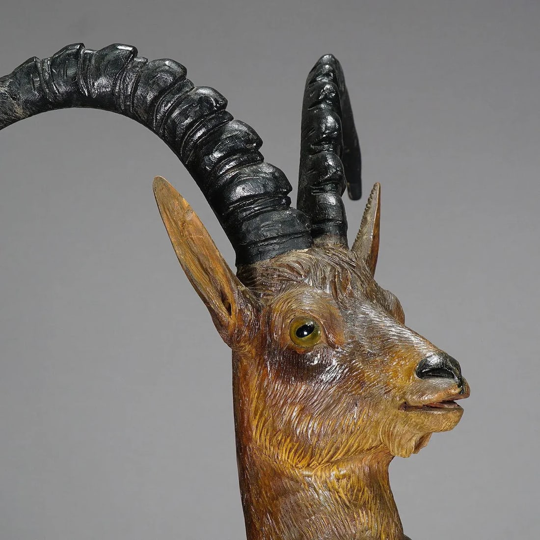 Large Black Forest Woodcarving Ibex Sculpture, Austria Ca. 1920 - 2