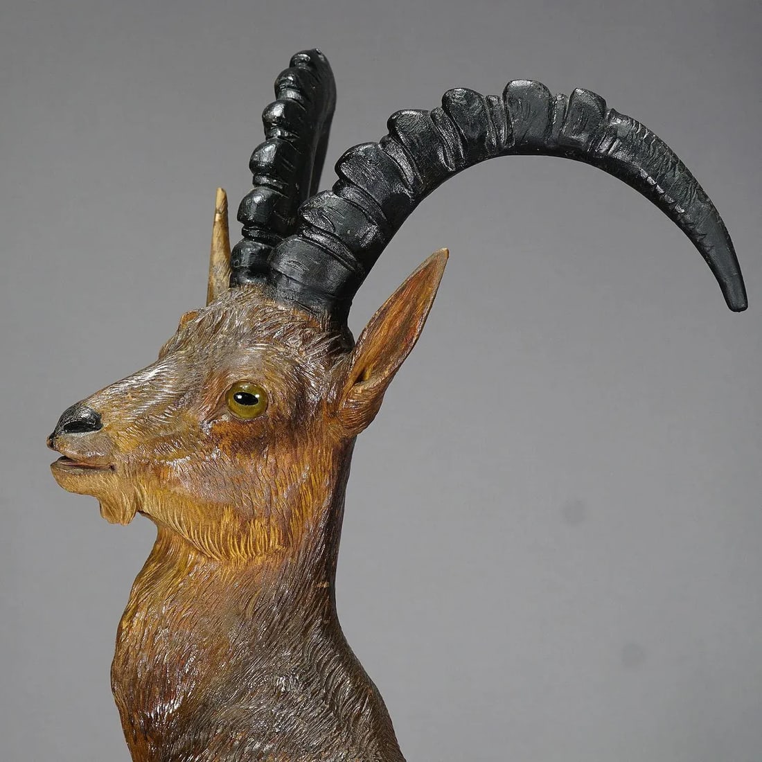 Large Black Forest Woodcarving Ibex Sculpture, Austria Ca. 1920 - 3