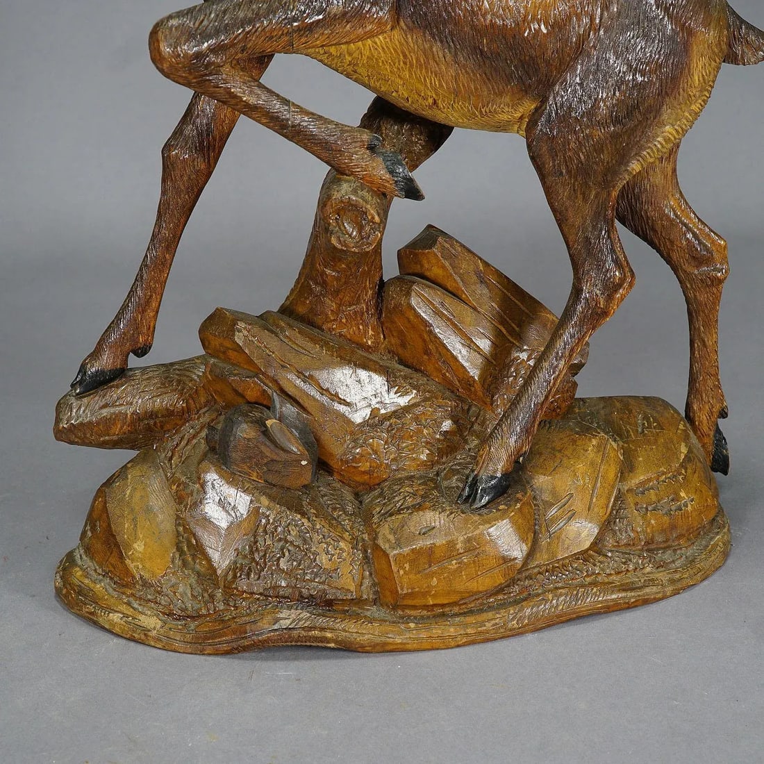 Large Black Forest Woodcarving Ibex Sculpture, Austria Ca. 1920 - 4