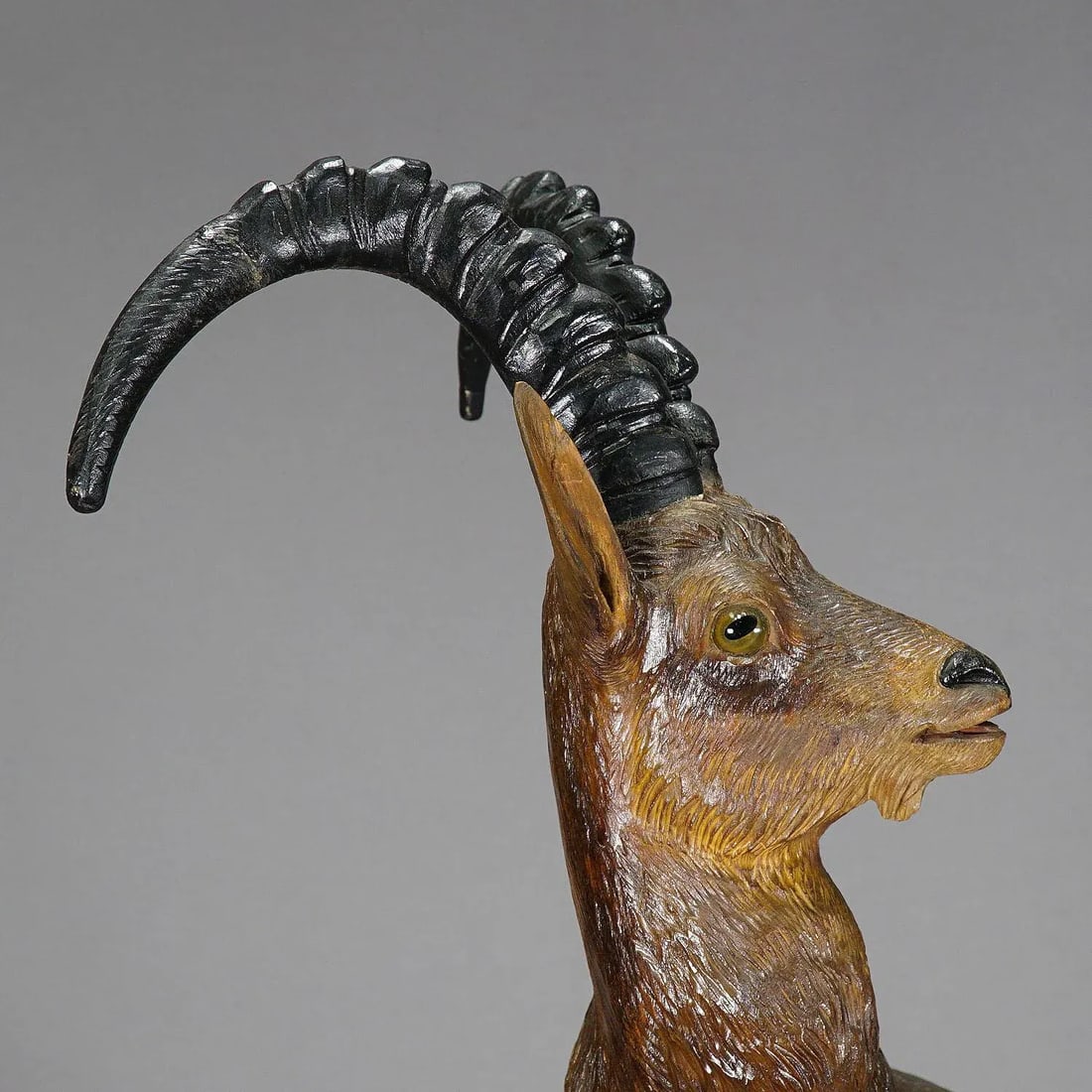 Large Black Forest Woodcarving Ibex Sculpture, Austria Ca. 1920 - 5