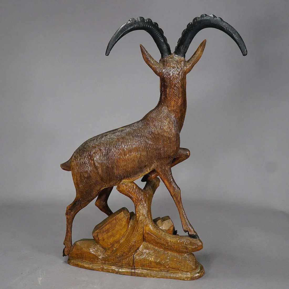 Large Black Forest Woodcarving Ibex Sculpture, Austria Ca. 1920 - 6