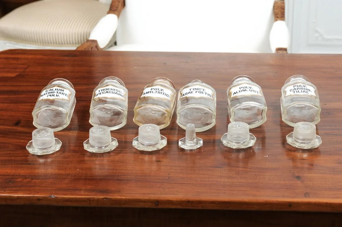 1840s French Louis-Philippe Period Glass Apothecary Jar with Latin Label - 3