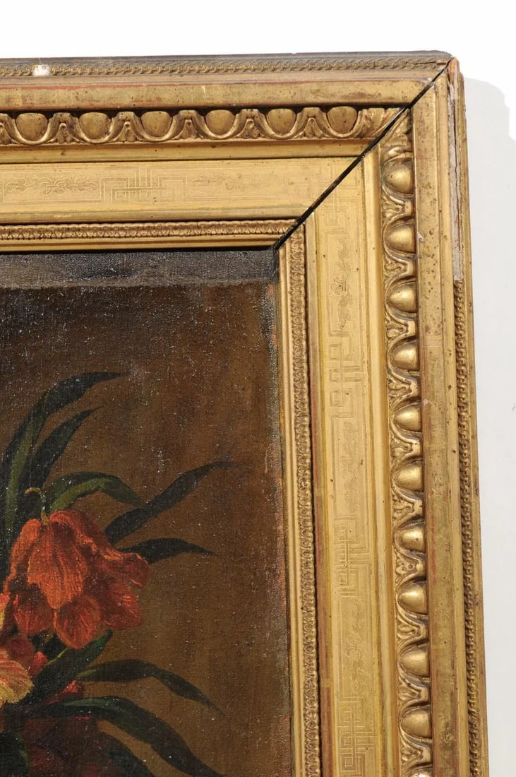 18th Century French Floral Still Life Oil Painting, Framed - 8