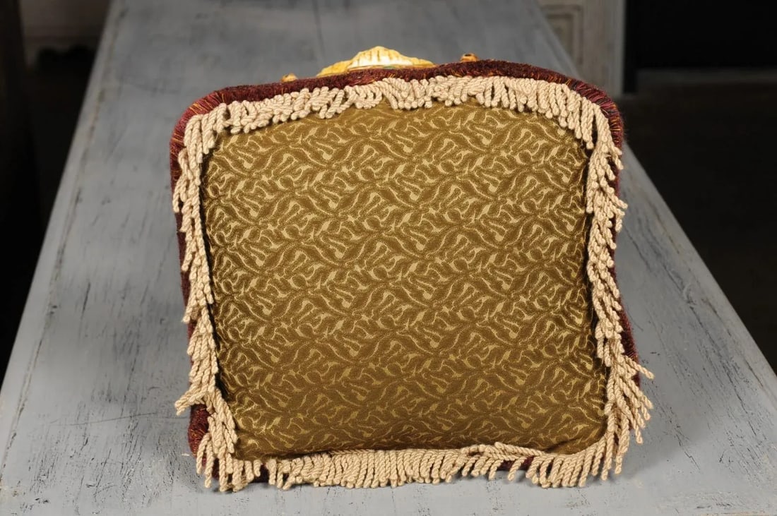 French 19th Century Floral Aubusson Tapestry Pillow - 7