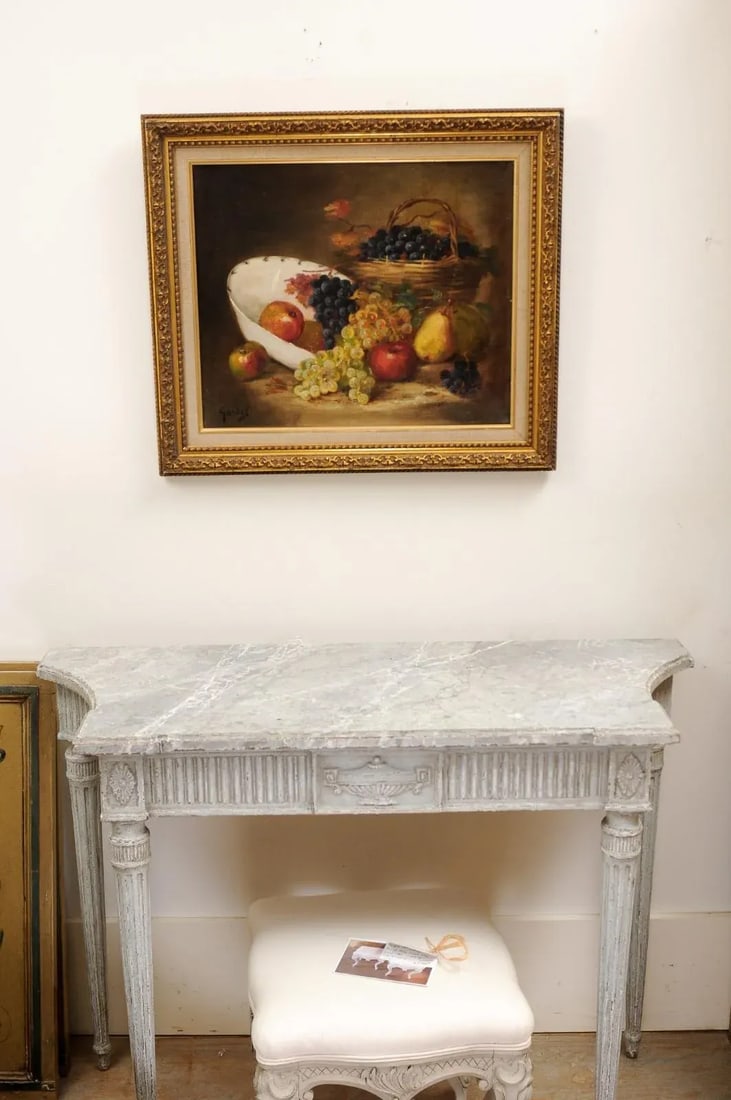 19th Century French Fruit Still Life Oil Painting, Framed - 10