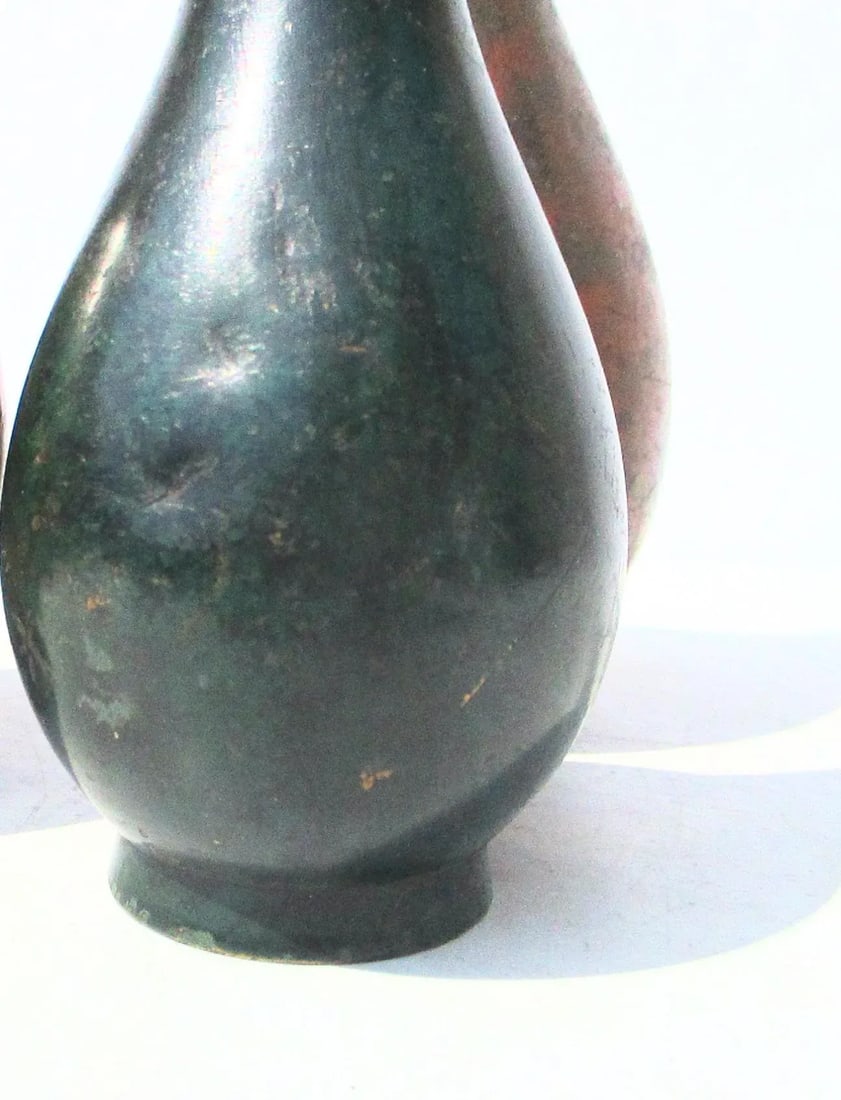 Japanese Mid-Century Patinated Vases- 2 - a Pair - 5