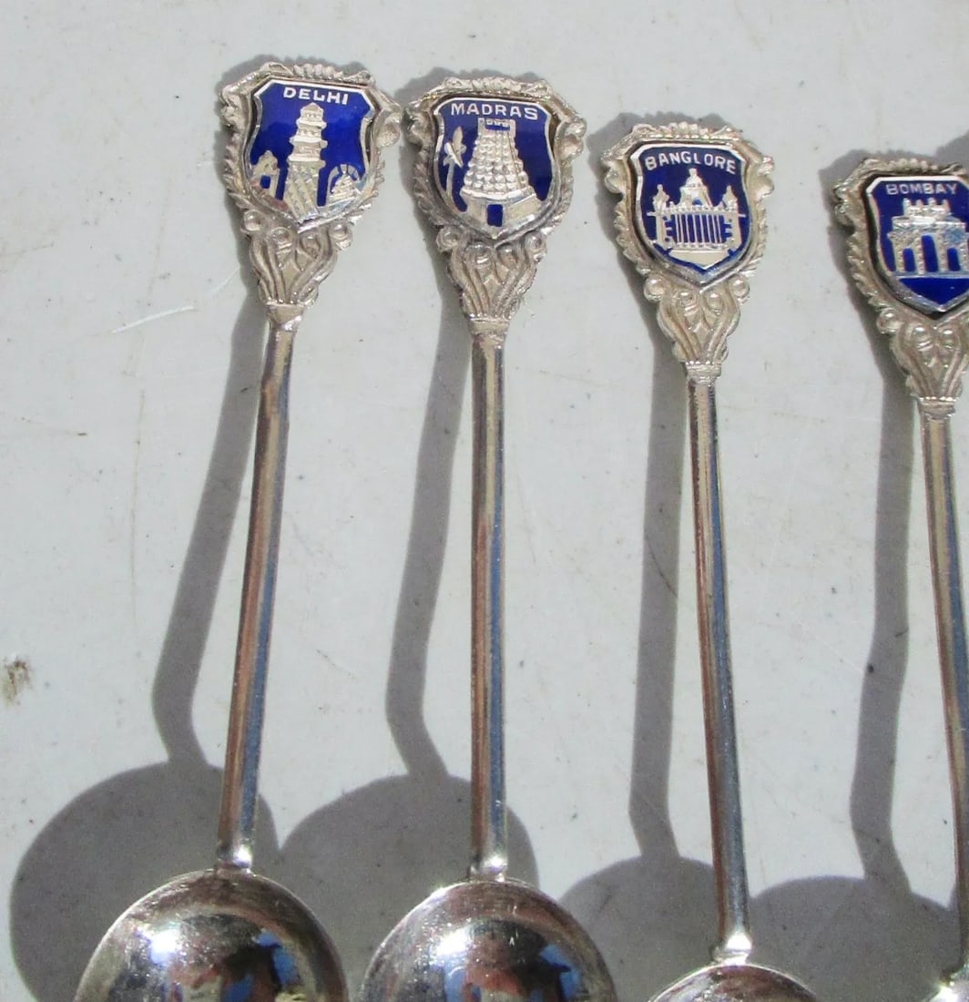 Indian Demitasse Sterling Silver Spoons -Set of 6 - 3