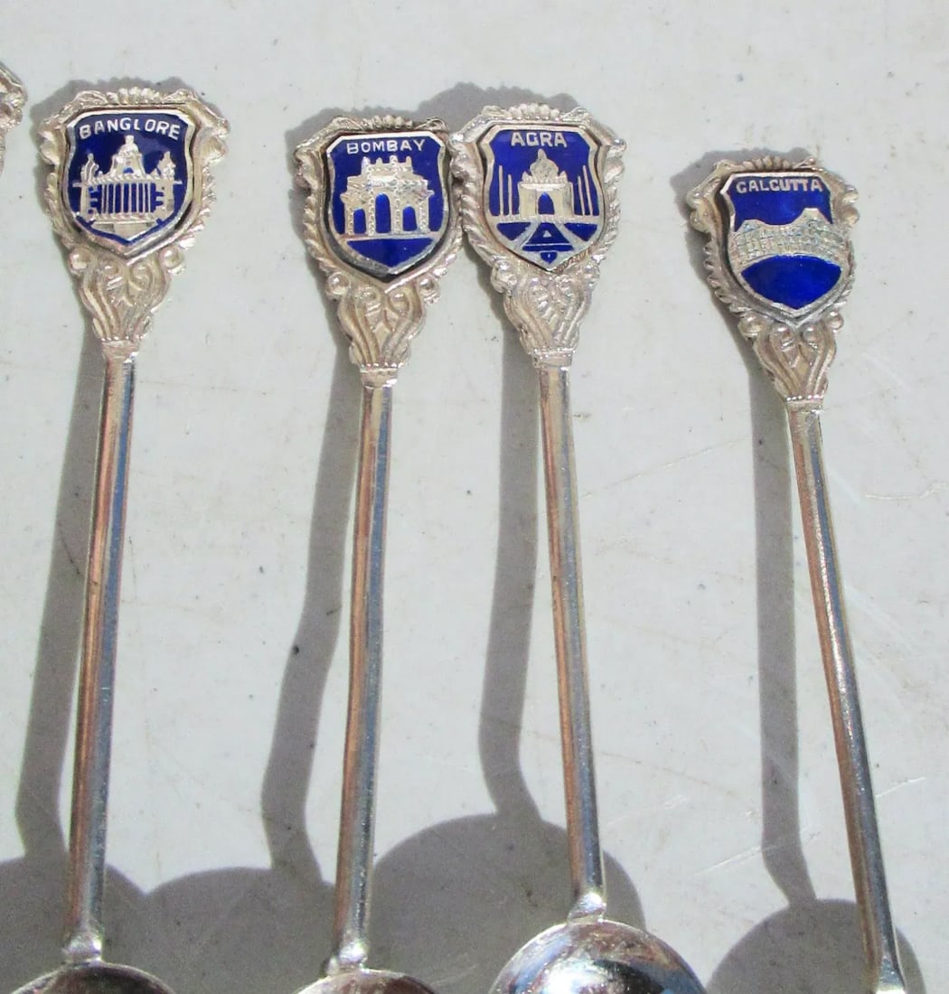 Indian Demitasse Sterling Silver Spoons -Set of 6 - 4