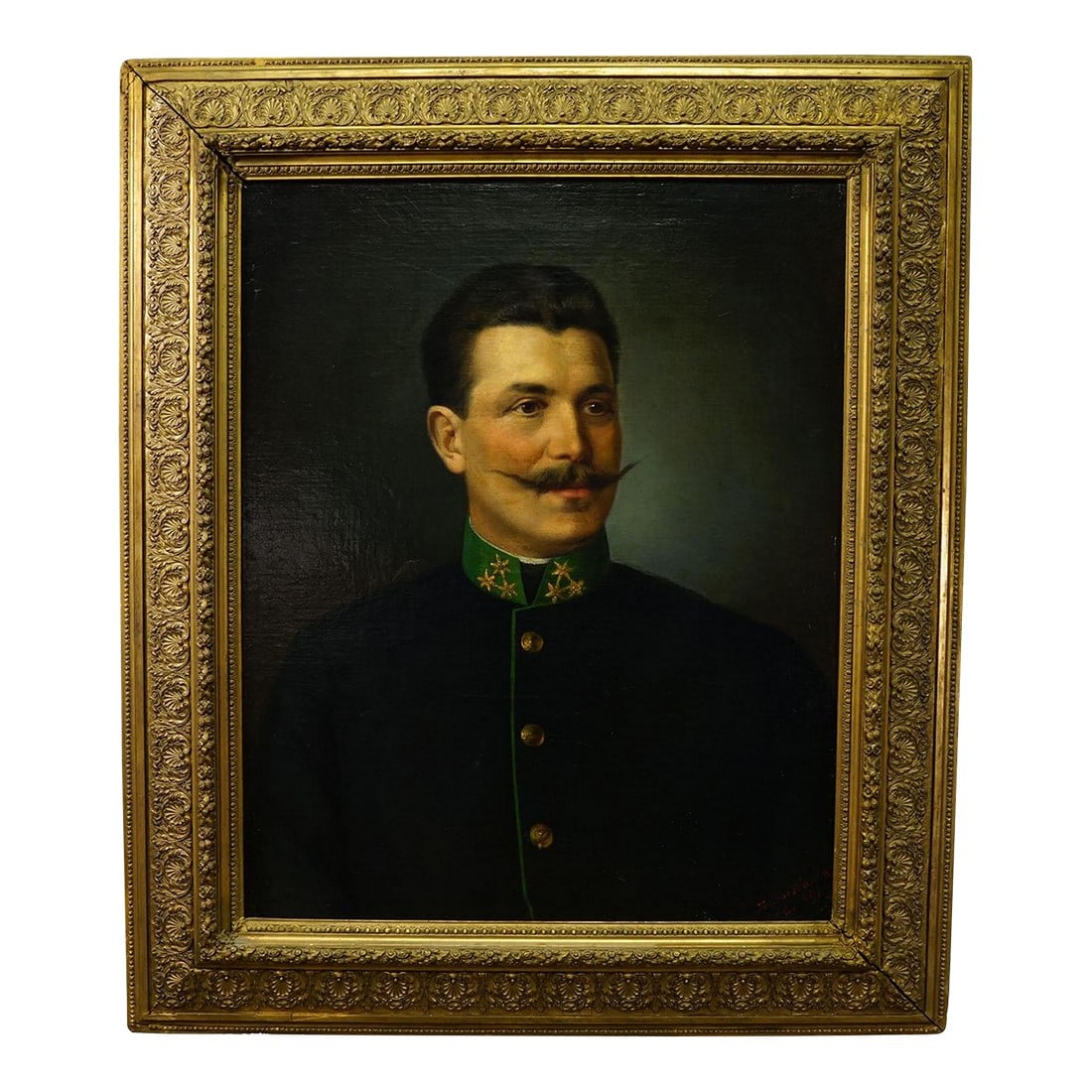 Antique Oil Painting Portrait of a Austrian Folksy Man, Vienna 1892 (1 of 10)