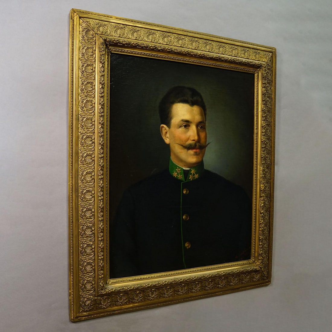 Antique Oil Painting Portrait of a Austrian Folksy Man, Vienna 1892 - 3
