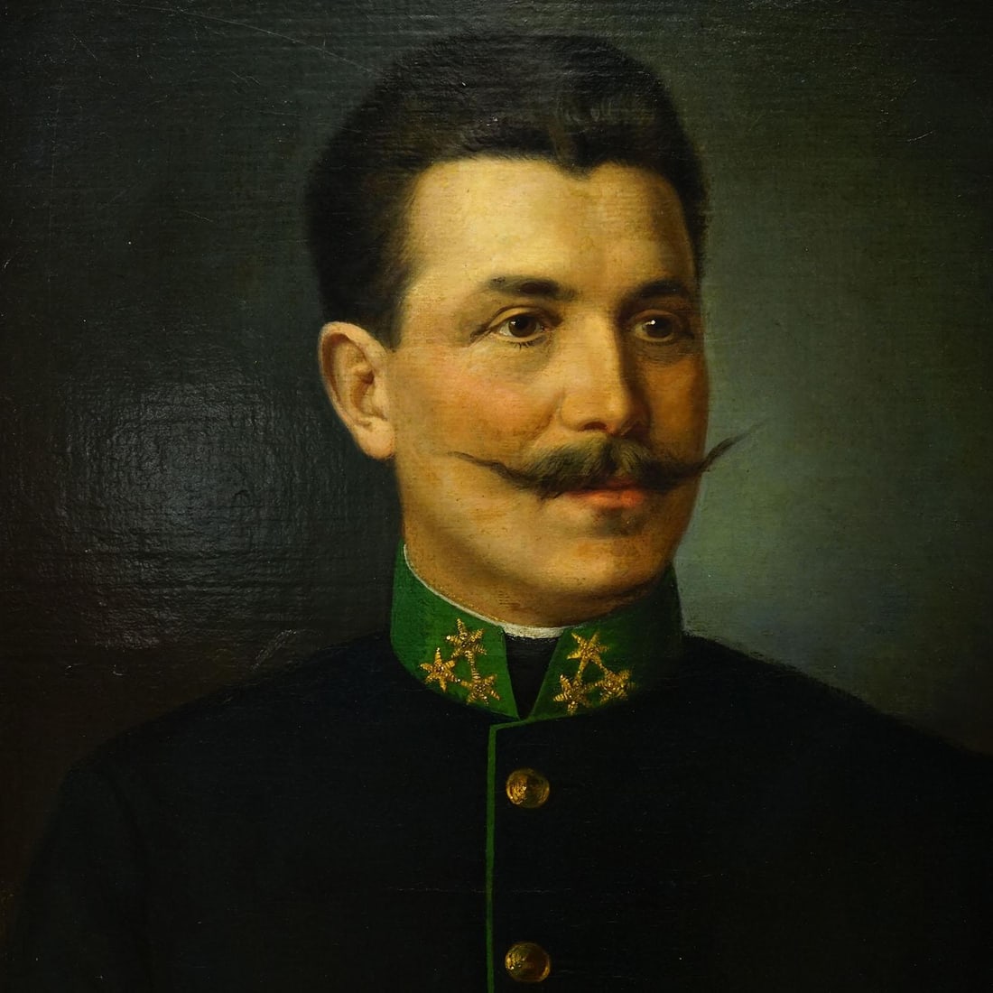 Antique Oil Painting Portrait of a Austrian Folksy Man, Vienna 1892 - 4