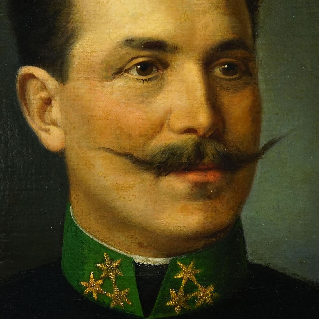 Antique Oil Painting Portrait of a Austrian Folksy Man, Vienna 1892 - 7