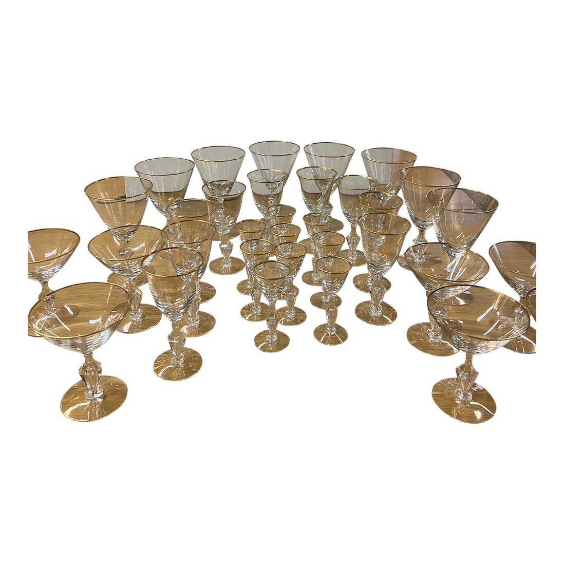 1960s Tiffin Franciscan Mansfield Glassware 34 Piece Set (1 of 9)