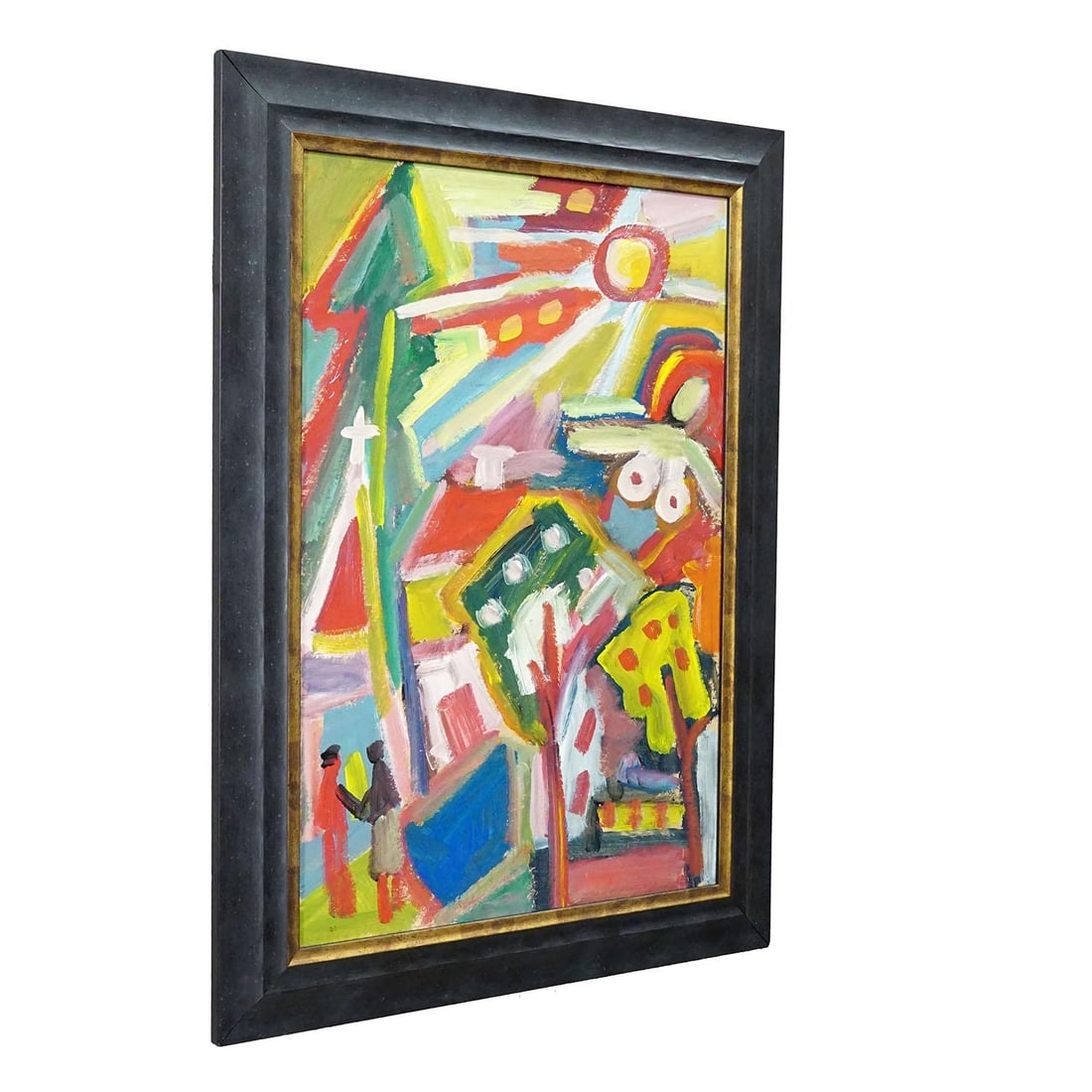 Vintage Oil Painting 'Bunte Szene' - MiklÃ³s Németh, 1962 - 3