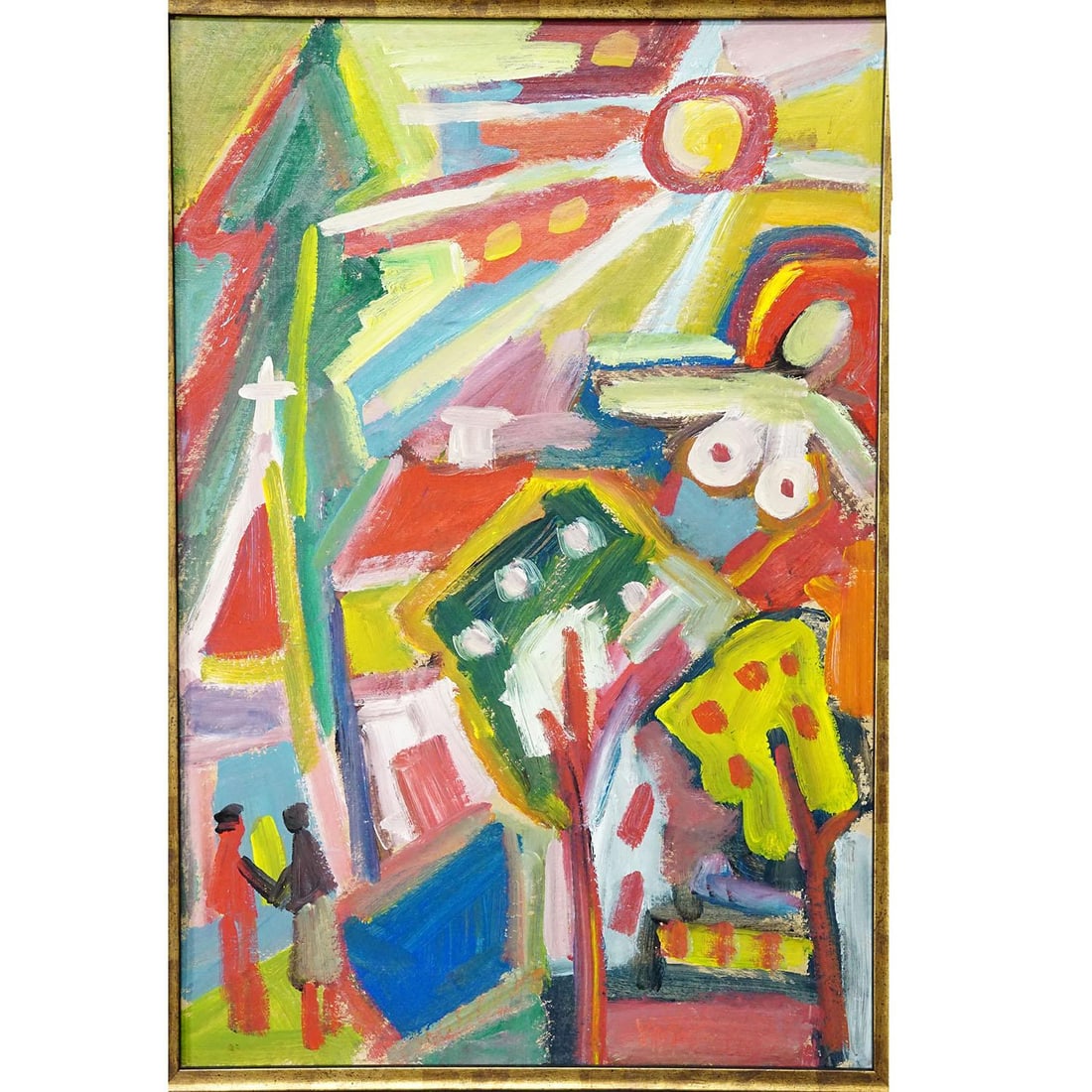 Vintage Oil Painting 'Bunte Szene' - MiklÃ³s Németh, 1962 - 4