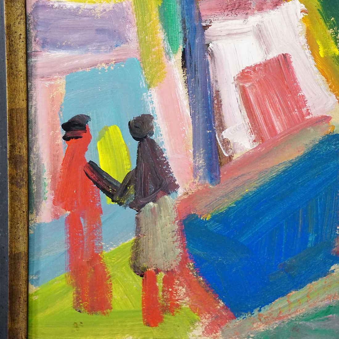 Vintage Oil Painting 'Bunte Szene' - MiklÃ³s Németh, 1962 - 5