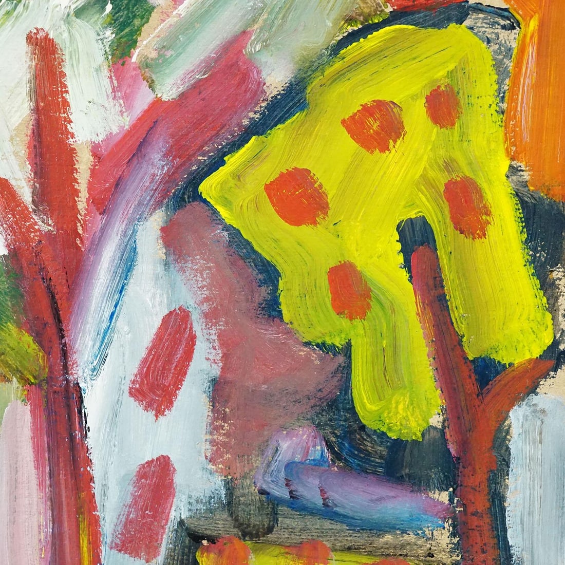 Vintage Oil Painting 'Bunte Szene' - MiklÃ³s Németh, 1962 - 6