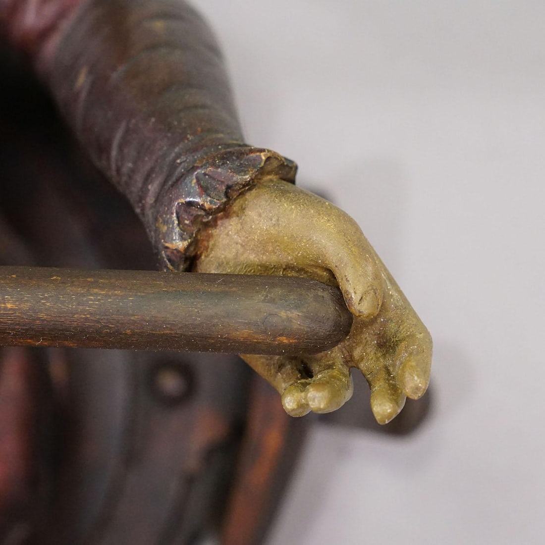 Lovely Carved Wooden Lady Towel Holder Ca. 1900 - 3