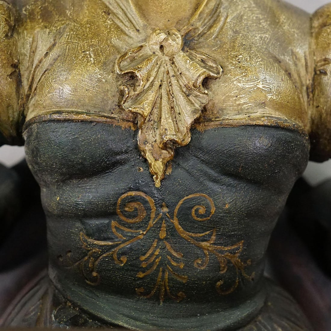 Lovely Carved Wooden Lady Towel Holder Ca. 1900 - 8