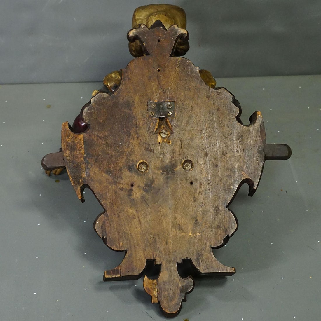 Lovely Carved Wooden Lady Towel Holder Ca. 1900 - 9