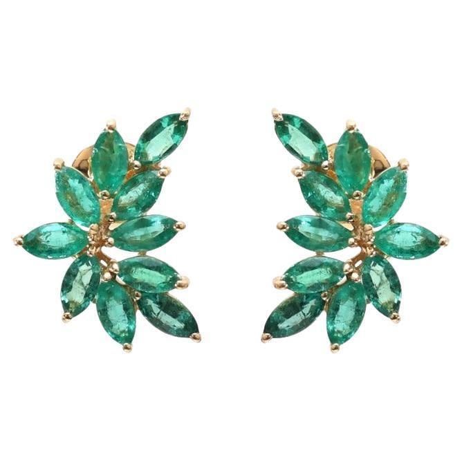 2.50 cts Natural emerald earring in 18k gold - 15