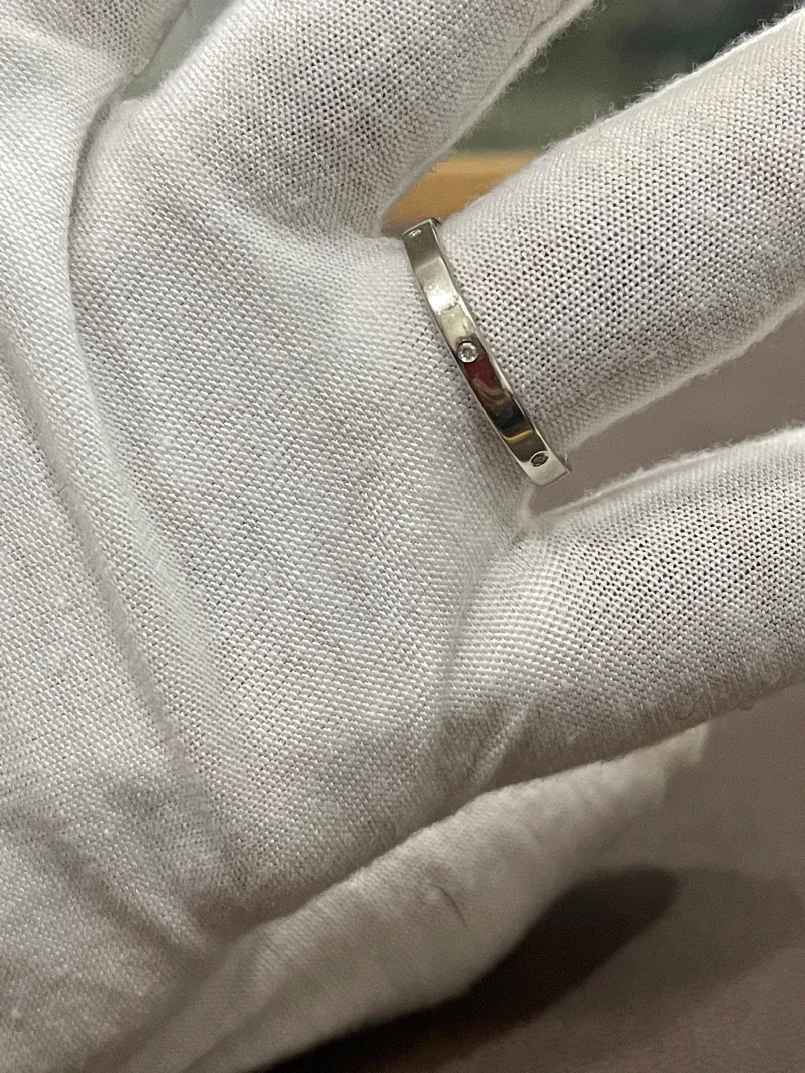 6 Flush Set Bezel Diamond Eternity Wedding Band in 14 Karat White Gold - 13