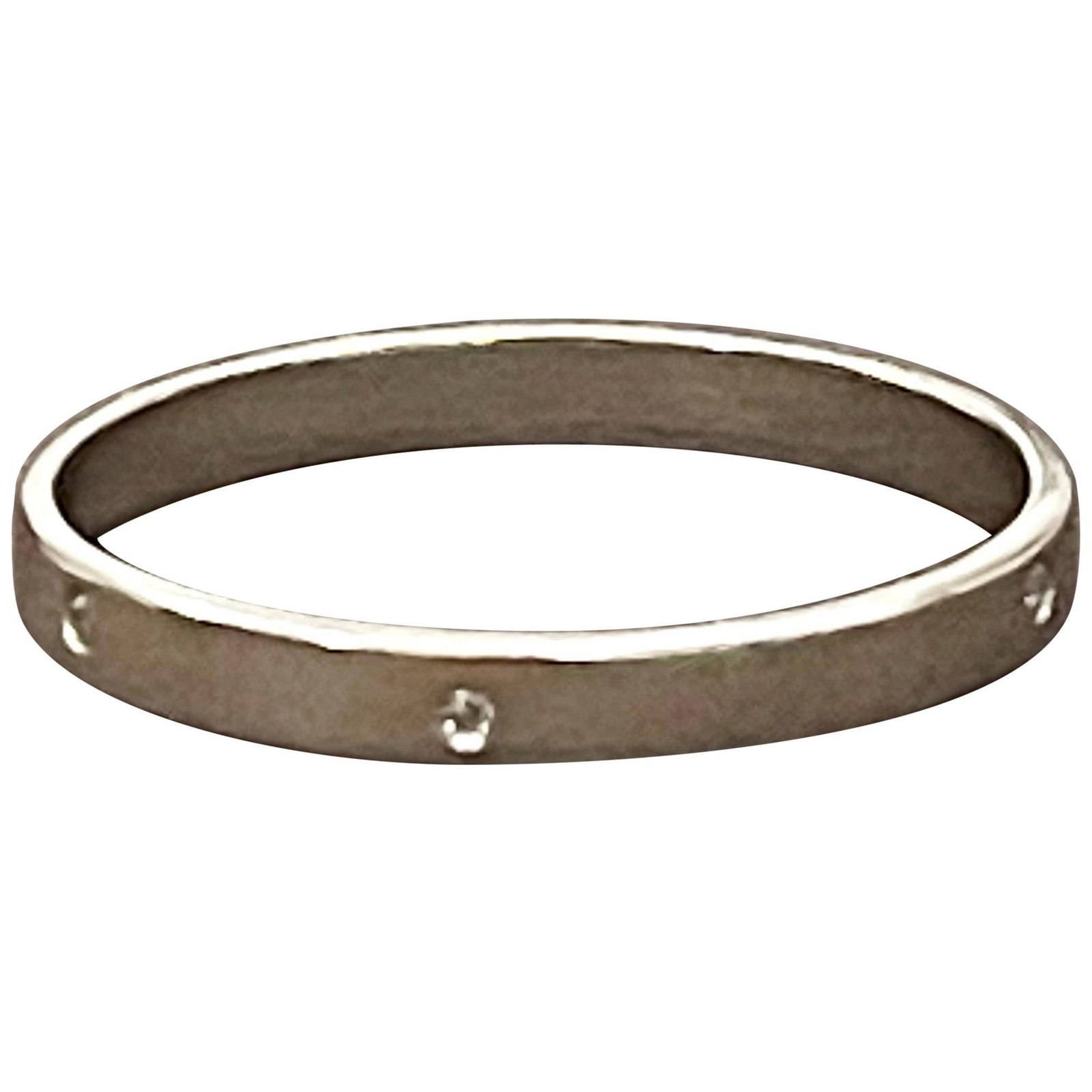 6 Flush Set Bezel Diamond Eternity Wedding Band in 14 Karat White Gold - 15