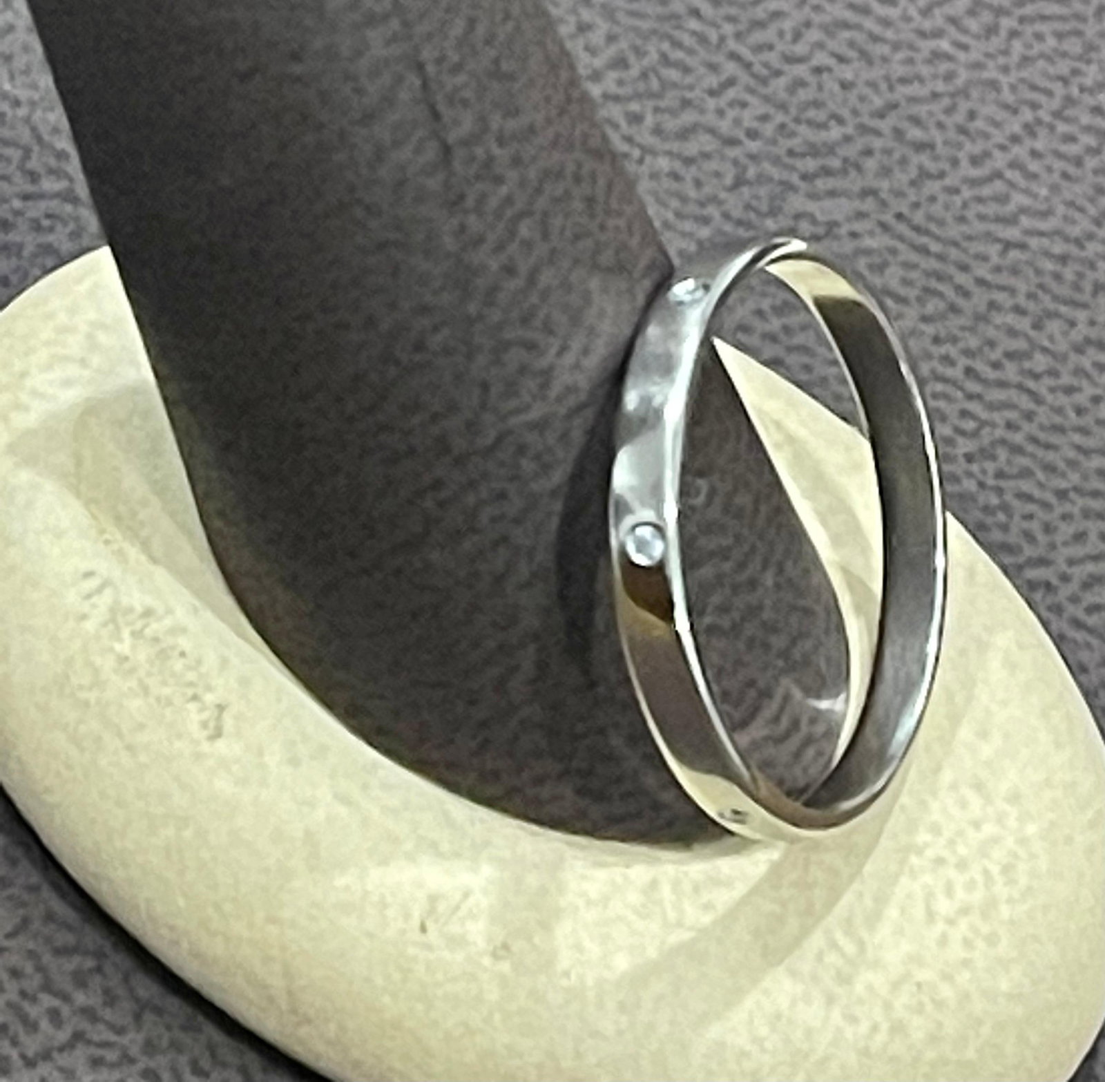 6 Flush Set Bezel Diamond Eternity Wedding Band in 14 Karat White Gold - 16