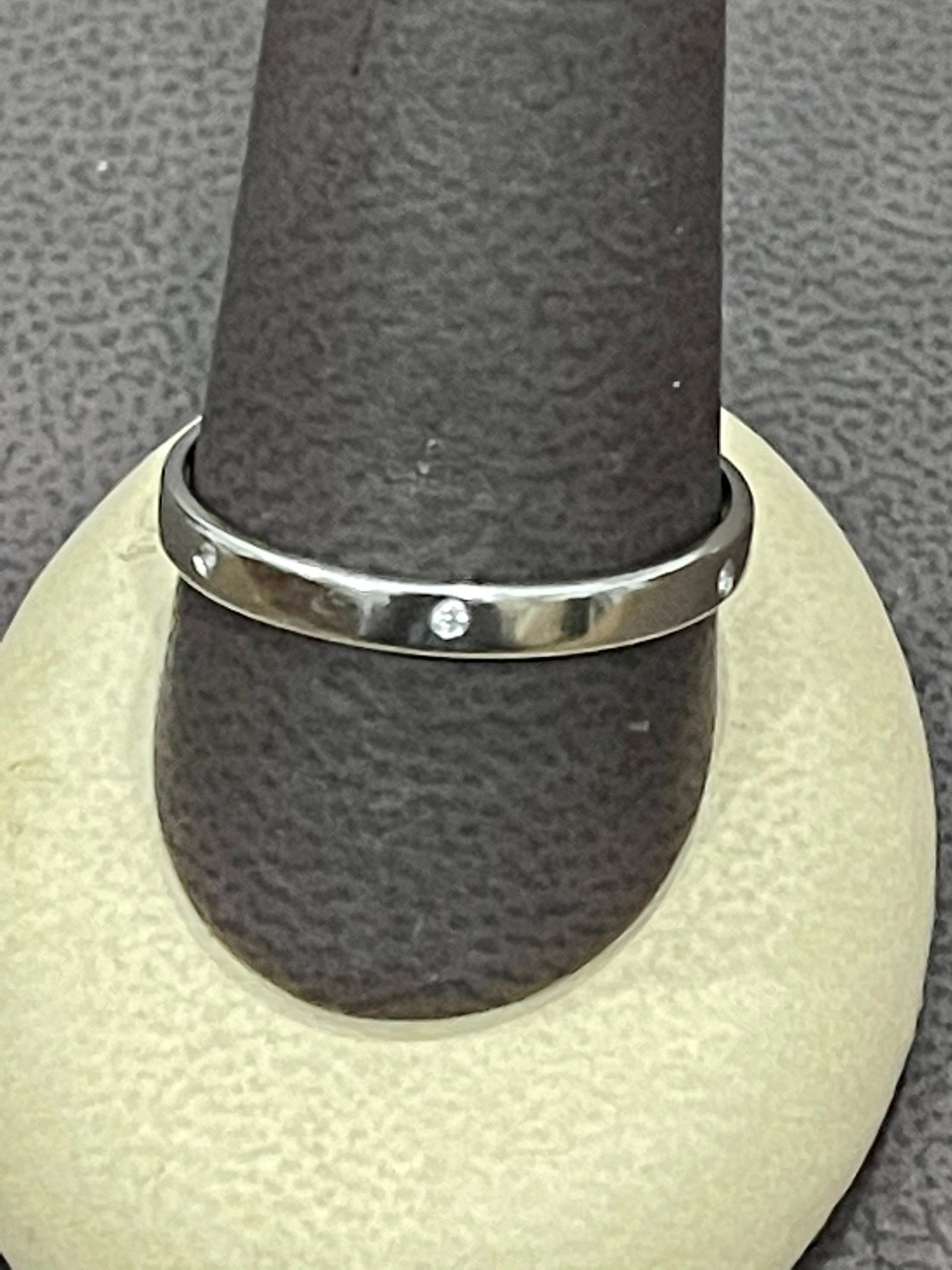 6 Flush Set Bezel Diamond Eternity Wedding Band in 14 Karat White Gold - 3