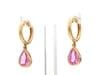 1.31 cts Natural pink sapphire earrings in 14k gold - 6