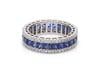 Natural 2.64 cts blue sapphire band ring 18k gold - 6