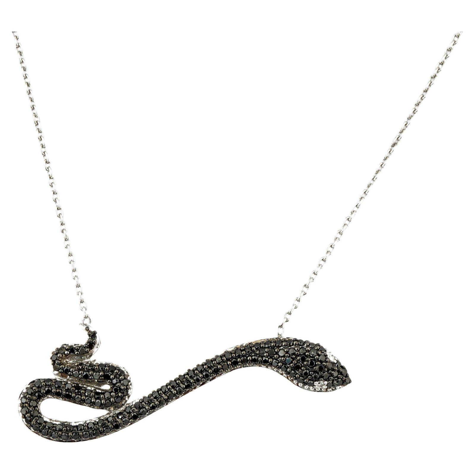 Natural diamond 0.56cts Snake pendant in 18k gold - 5